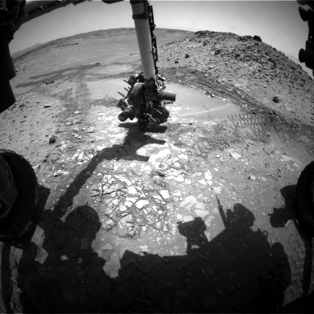 Nasa's Mars rover Curiosity acquired this image using its Front Hazard Avoidance Camera (Front Hazcam) on Sol 722, at drive 1378, site number 40