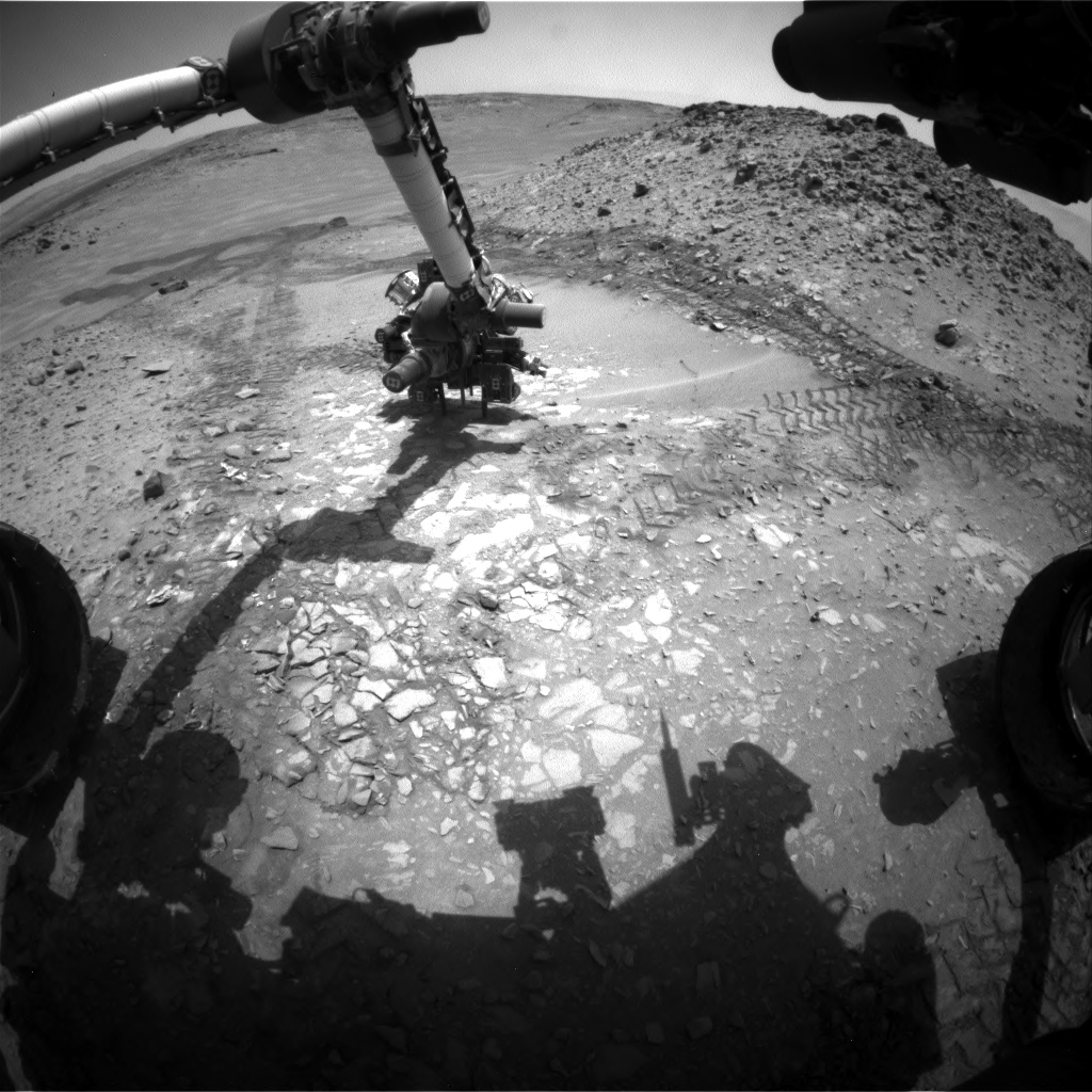 Nasa's Mars rover Curiosity acquired this image using its Front Hazard Avoidance Camera (Front Hazcam) on Sol 722, at drive 1378, site number 40