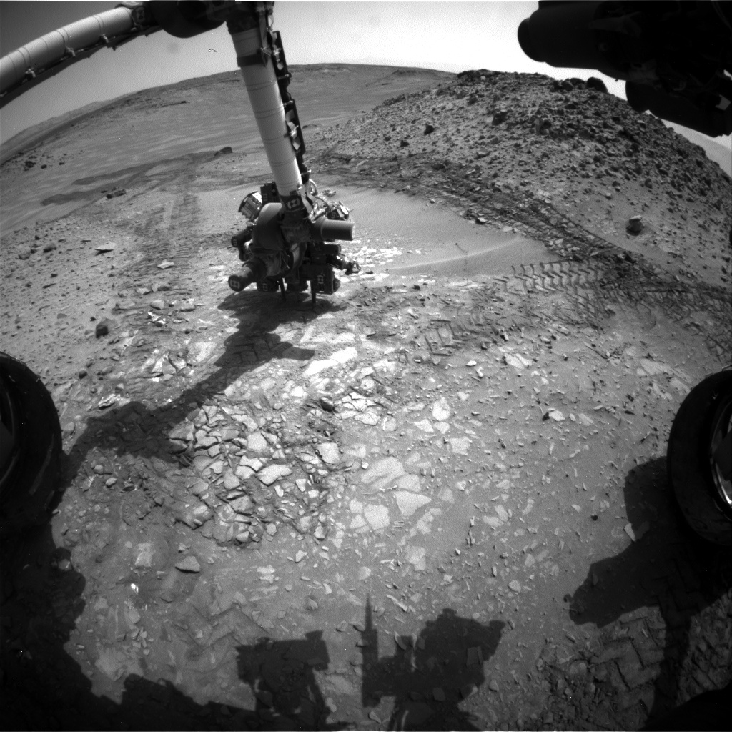 Nasa's Mars rover Curiosity acquired this image using its Front Hazard Avoidance Camera (Front Hazcam) on Sol 724, at drive 1378, site number 40