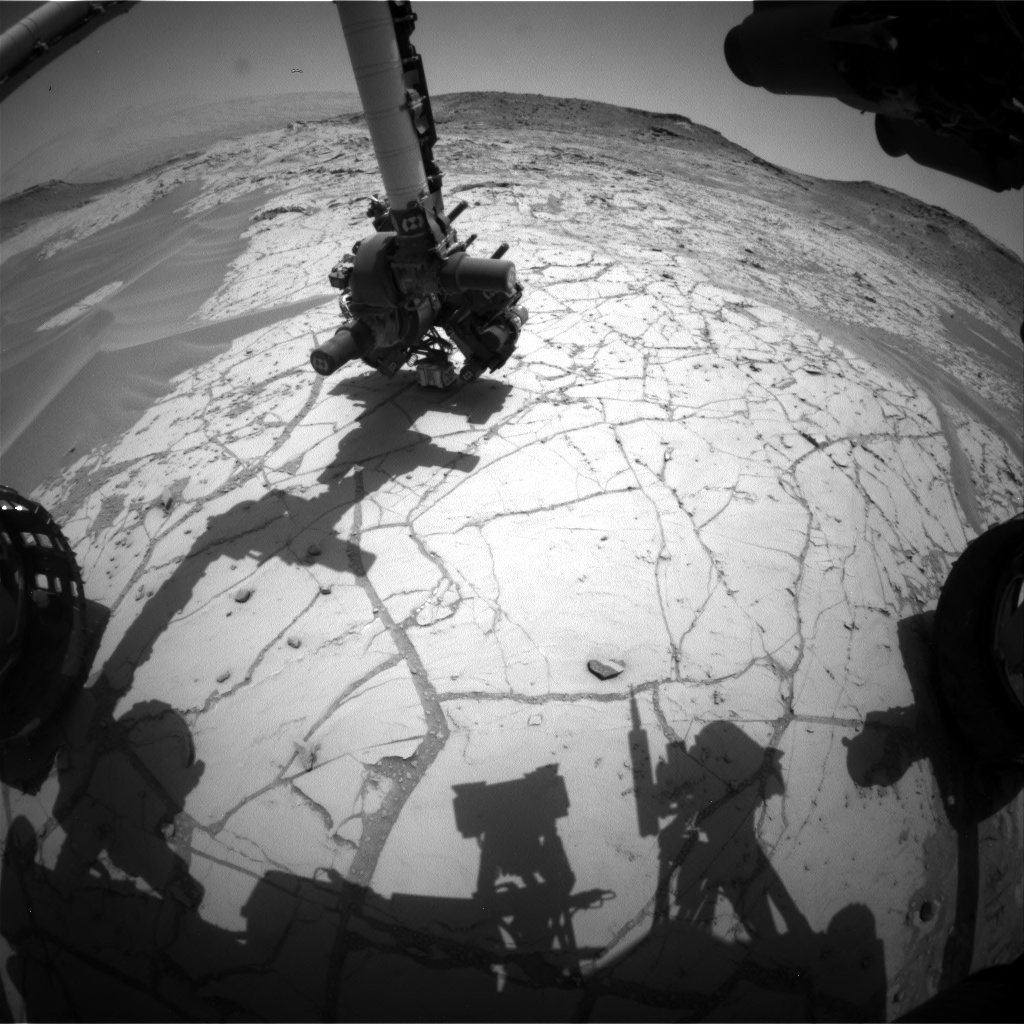 Nasa's Mars rover Curiosity acquired this image using its Front Hazard Avoidance Camera (Front Hazcam) on Sol 755, at drive 1020, site number 42