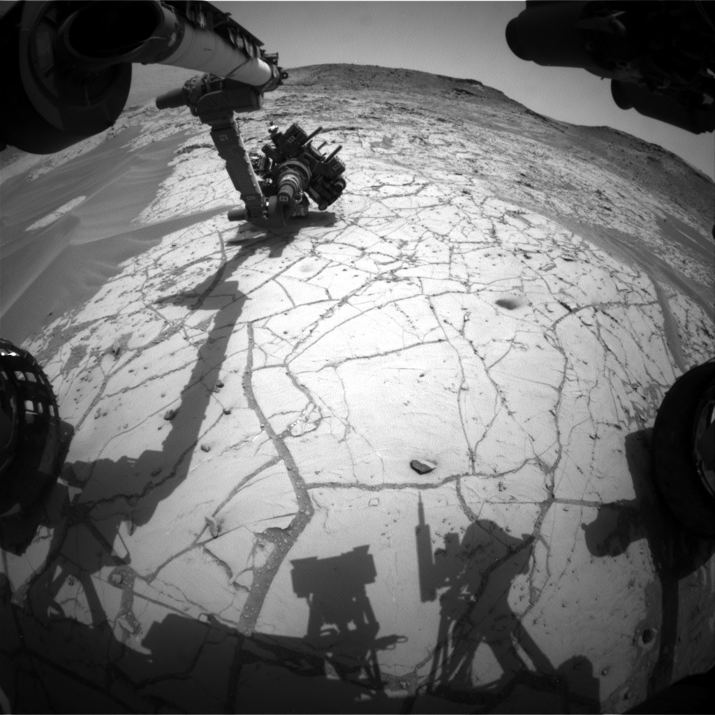 Nasa's Mars rover Curiosity acquired this image using its Front Hazard Avoidance Camera (Front Hazcam) on Sol 767, at drive 1020, site number 42