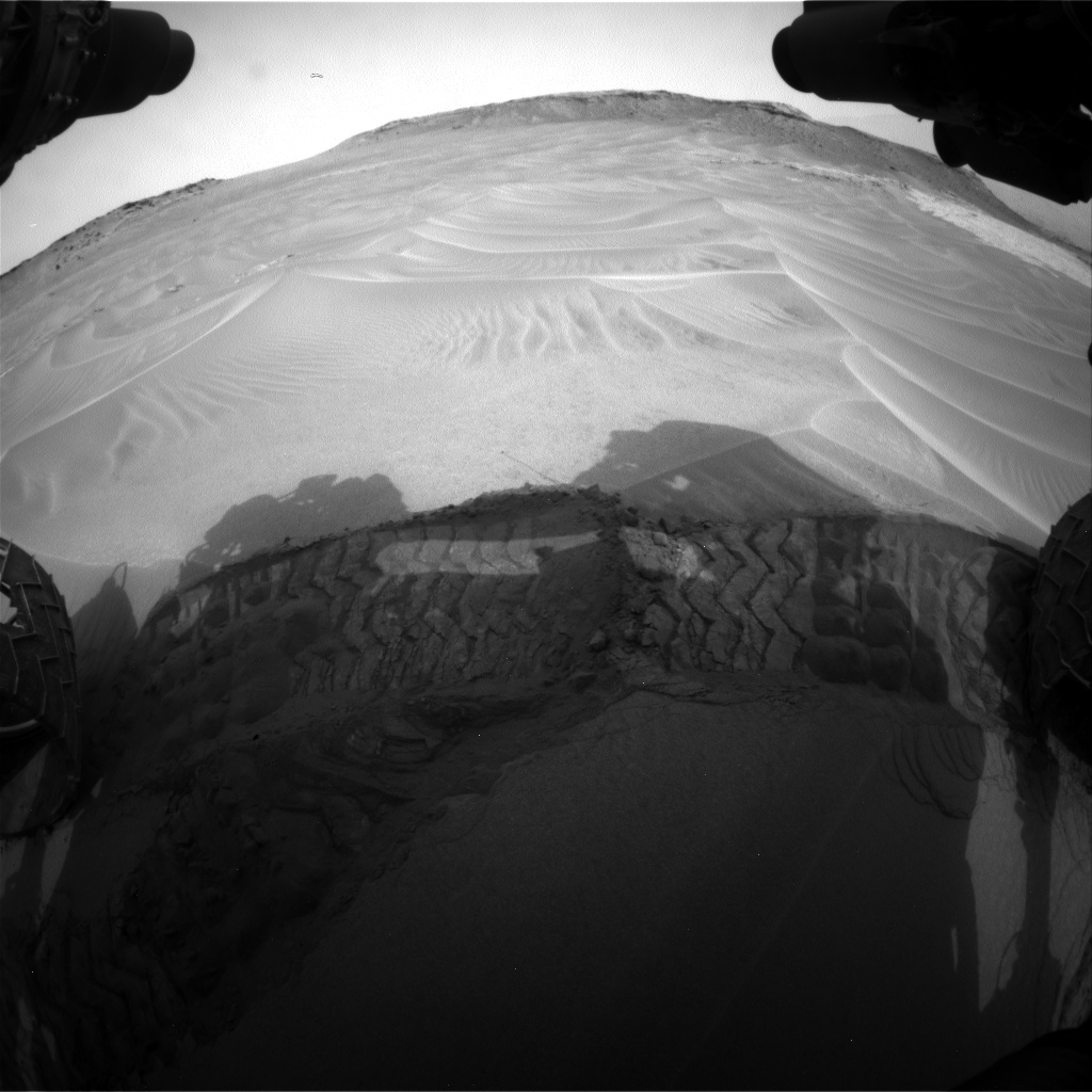 Nasa's Mars rover Curiosity acquired this image using its Front Hazard Avoidance Camera (Front Hazcam) on Sol 799, at drive 1102, site number 44