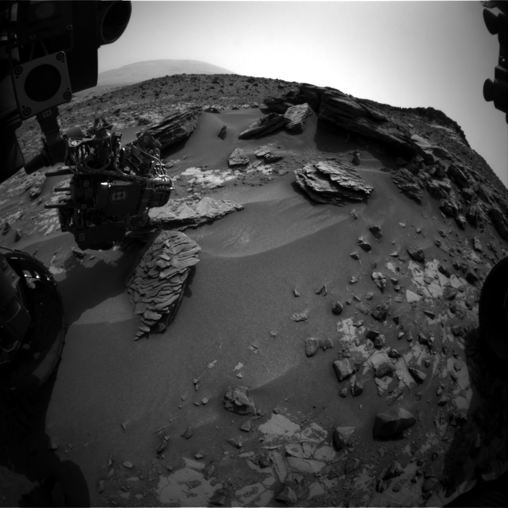 Nasa's Mars rover Curiosity acquired this image using its Front Hazard Avoidance Camera (Front Hazcam) on Sol 843, at drive 2414, site number 44