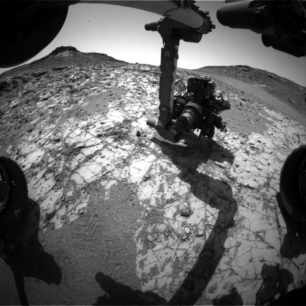 Nasa's Mars rover Curiosity acquired this image using its Front Hazard Avoidance Camera (Front Hazcam) on Sol 908, at drive 450, site number 45