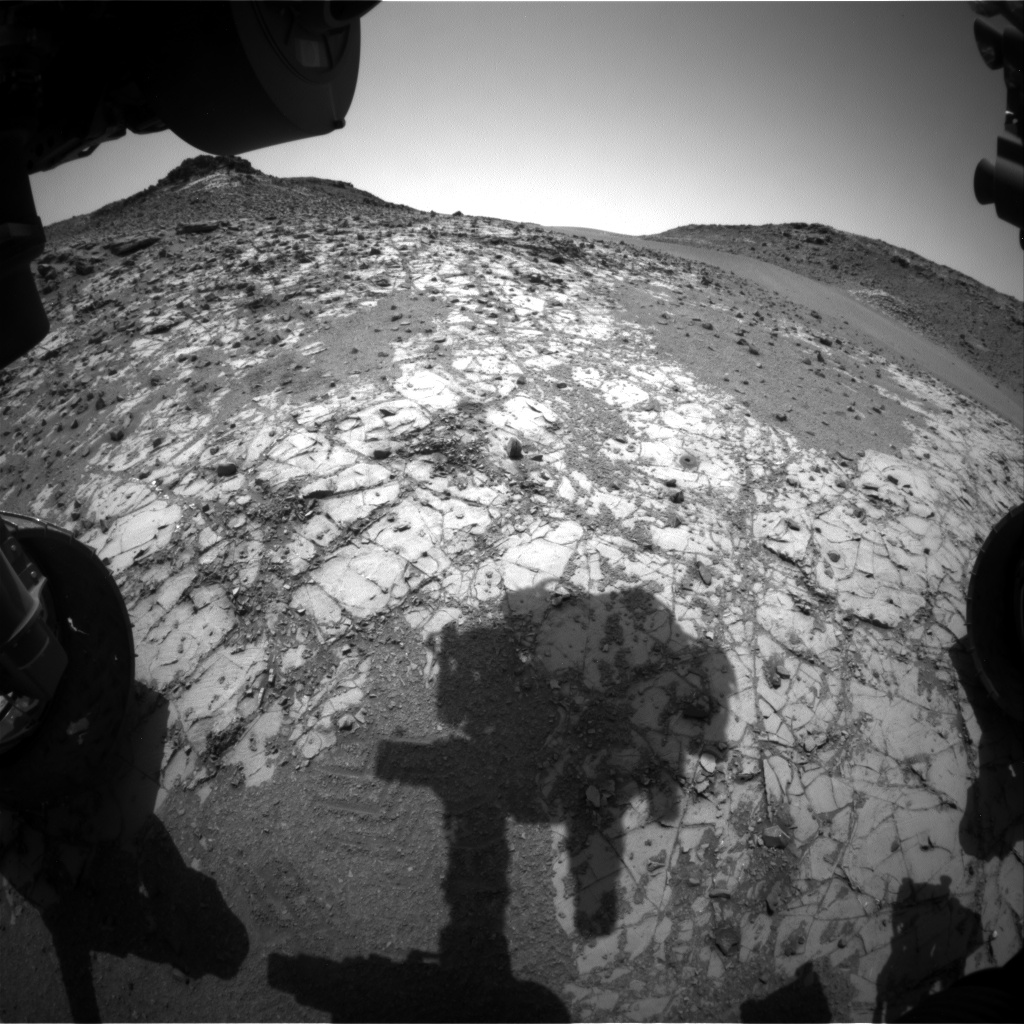 Nasa's Mars rover Curiosity acquired this image using its Front Hazard Avoidance Camera (Front Hazcam) on Sol 916, at drive 450, site number 45