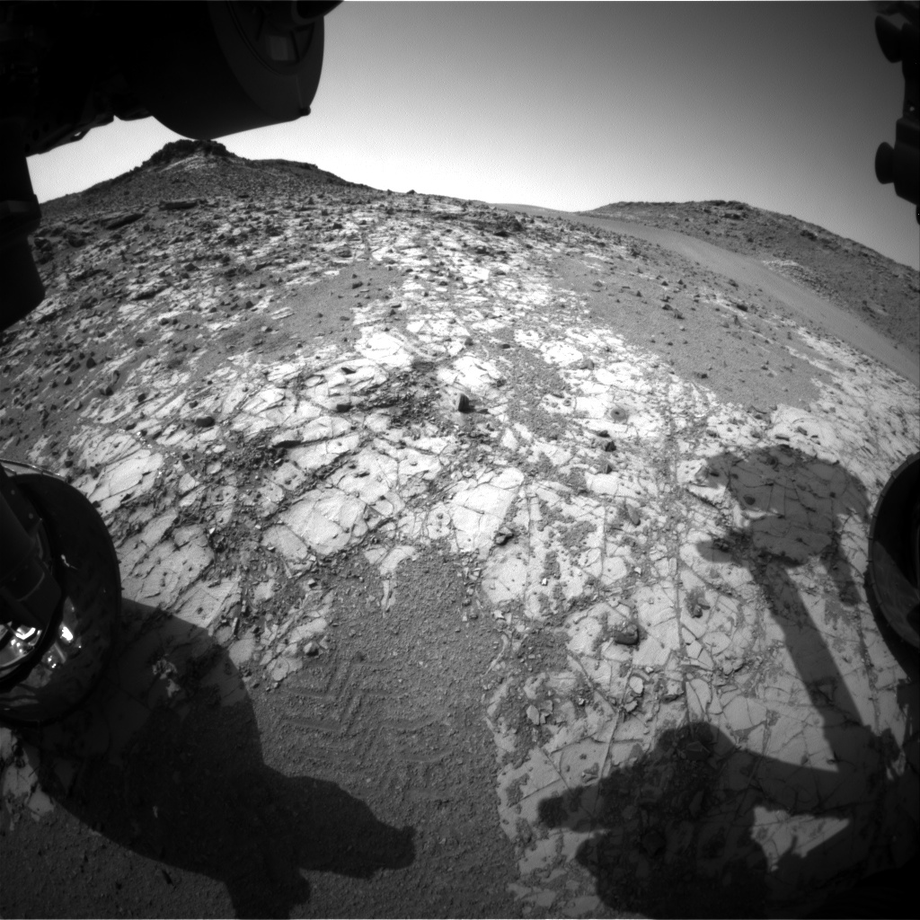 Nasa's Mars rover Curiosity acquired this image using its Front Hazard Avoidance Camera (Front Hazcam) on Sol 920, at drive 450, site number 45