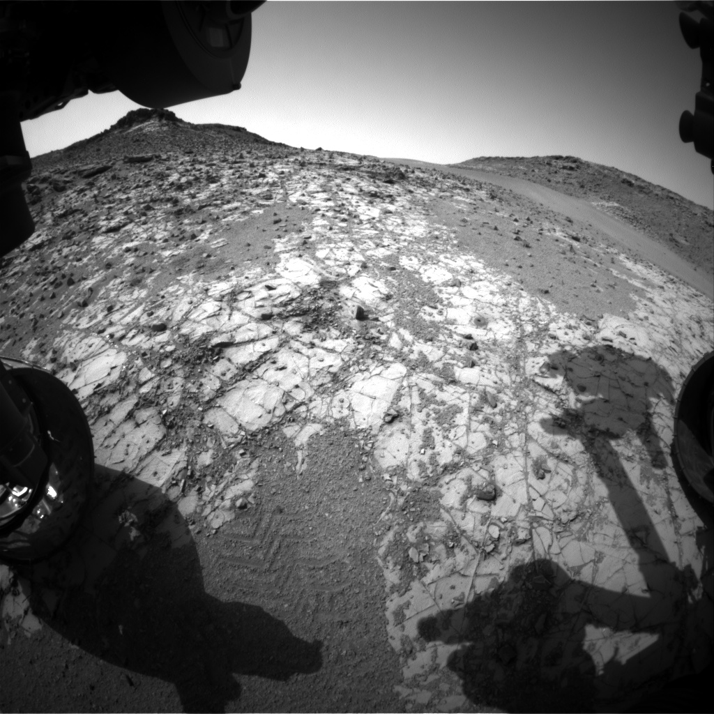 Nasa's Mars rover Curiosity acquired this image using its Front Hazard Avoidance Camera (Front Hazcam) on Sol 921, at drive 450, site number 45