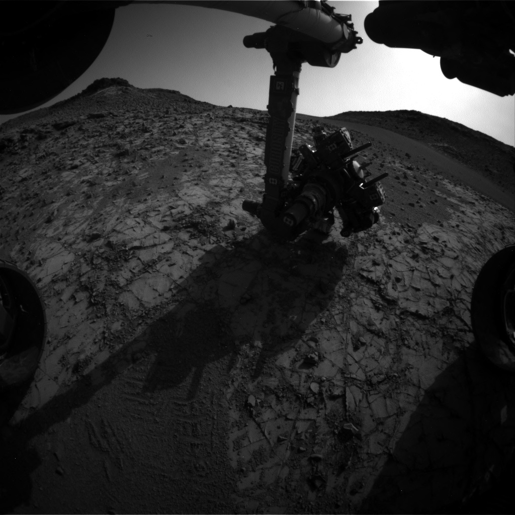 Nasa's Mars rover Curiosity acquired this image using its Front Hazard Avoidance Camera (Front Hazcam) on Sol 922, at drive 450, site number 45