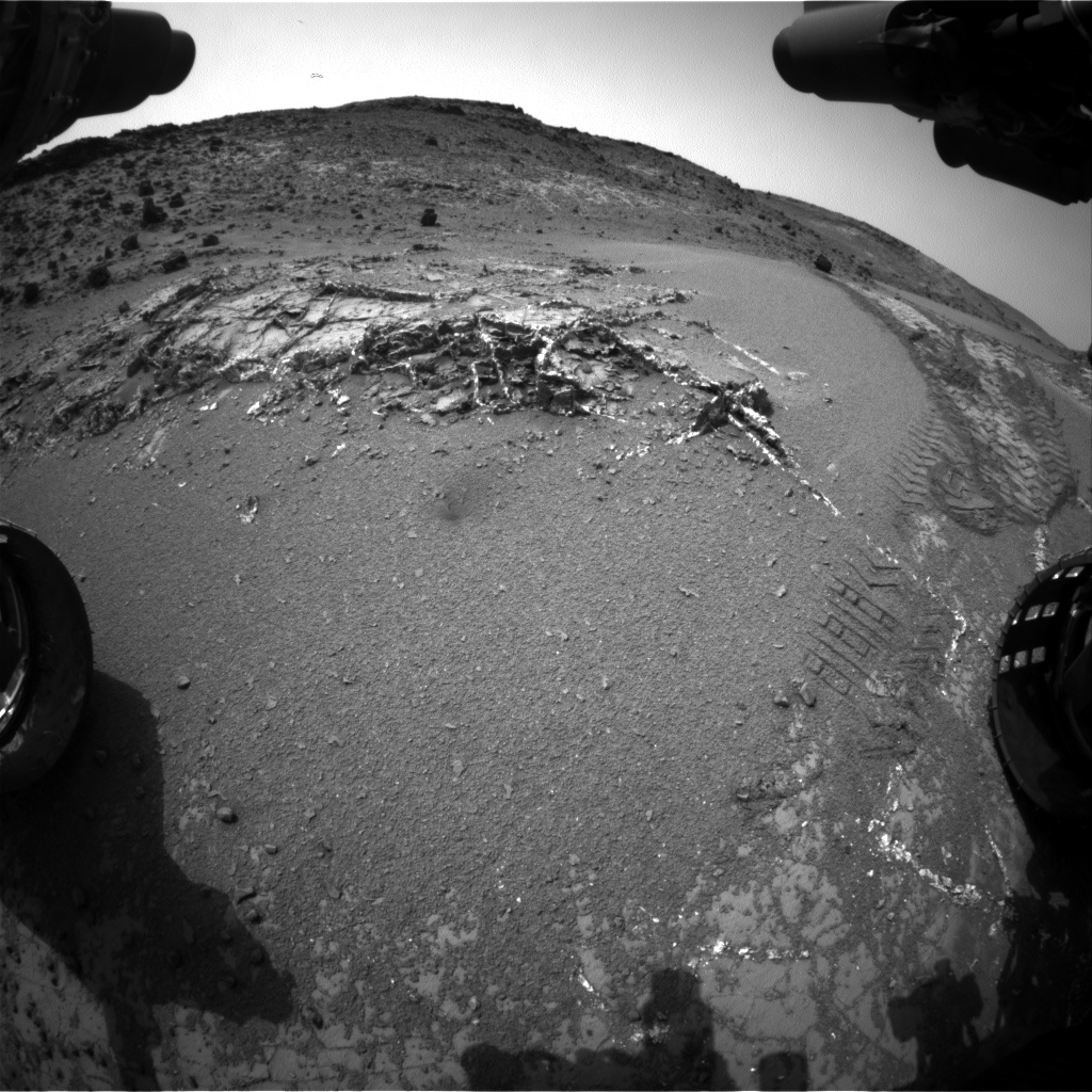 Nasa's Mars rover Curiosity acquired this image using its Front Hazard Avoidance Camera (Front Hazcam) on Sol 945, at drive 1108, site number 45