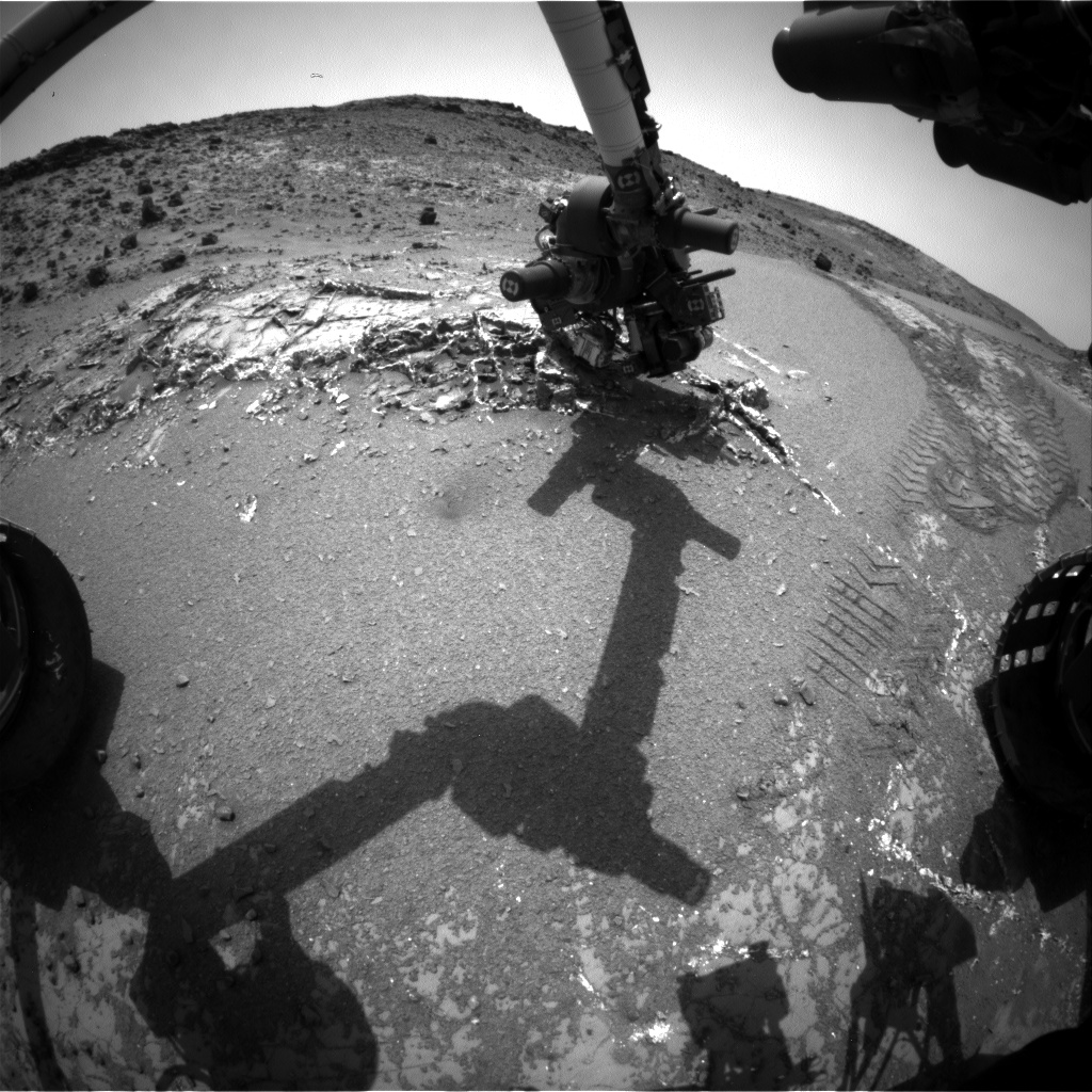 Nasa's Mars rover Curiosity acquired this image using its Front Hazard Avoidance Camera (Front Hazcam) on Sol 949, at drive 1108, site number 45