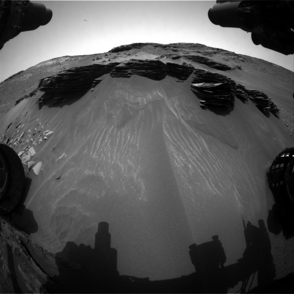 Nasa's Mars rover Curiosity acquired this image using its Front Hazard Avoidance Camera (Front Hazcam) on Sol 973, at drive 598, site number 47