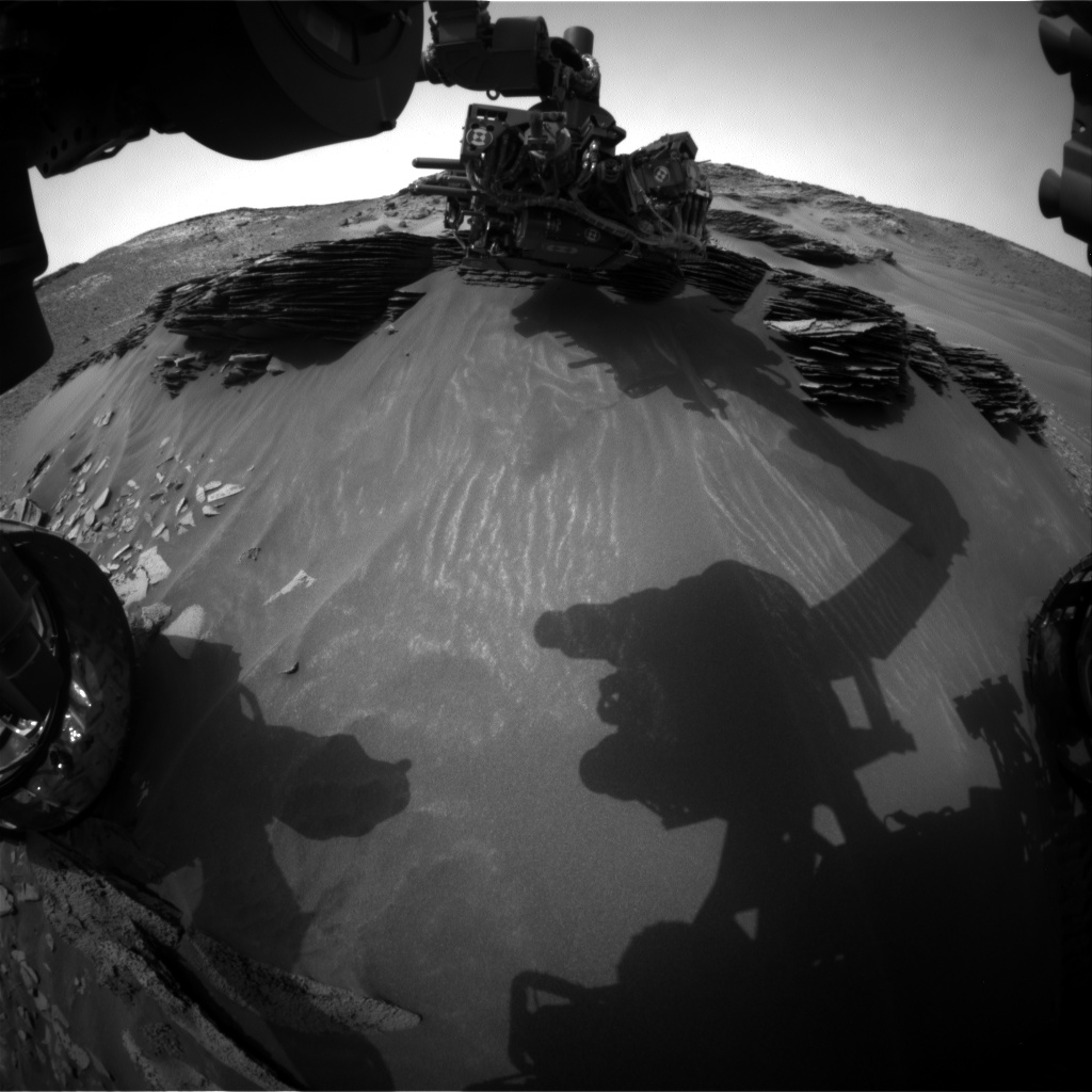 Nasa's Mars rover Curiosity acquired this image using its Front Hazard Avoidance Camera (Front Hazcam) on Sol 975, at drive 598, site number 47