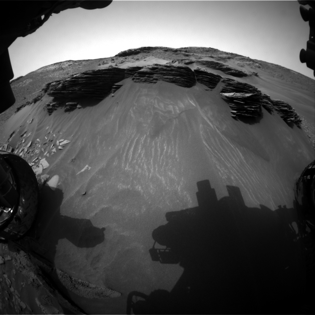 Nasa's Mars rover Curiosity acquired this image using its Front Hazard Avoidance Camera (Front Hazcam) on Sol 976, at drive 598, site number 47