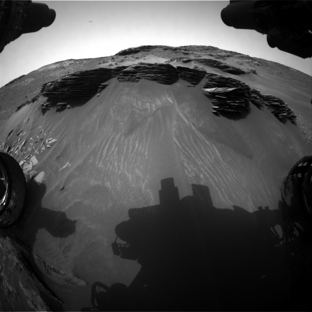 Nasa's Mars rover Curiosity acquired this image using its Front Hazard Avoidance Camera (Front Hazcam) on Sol 976, at drive 598, site number 47