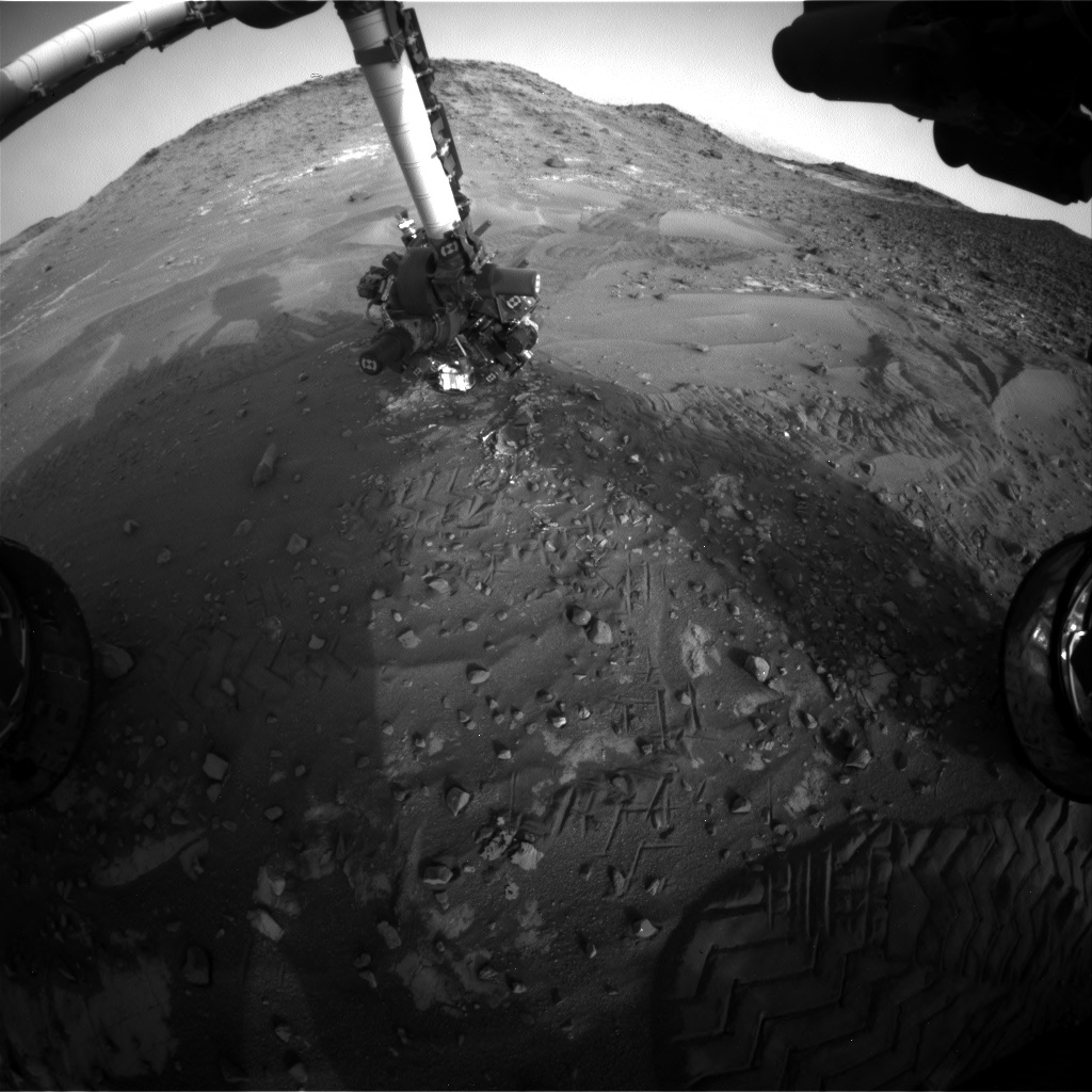 Nasa's Mars rover Curiosity acquired this image using its Front Hazard Avoidance Camera (Front Hazcam) on Sol 989, at drive 458, site number 48