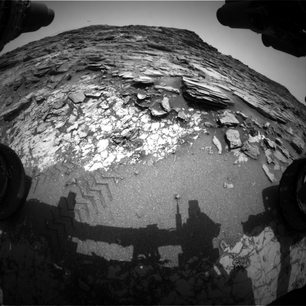 Nasa's Mars rover Curiosity acquired this image using its Front Hazard Avoidance Camera (Front Hazcam) on Sol 997, at drive 1570, site number 48