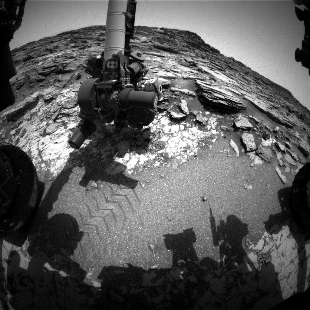 Nasa's Mars rover Curiosity acquired this image using its Front Hazard Avoidance Camera (Front Hazcam) on Sol 999, at drive 1570, site number 48