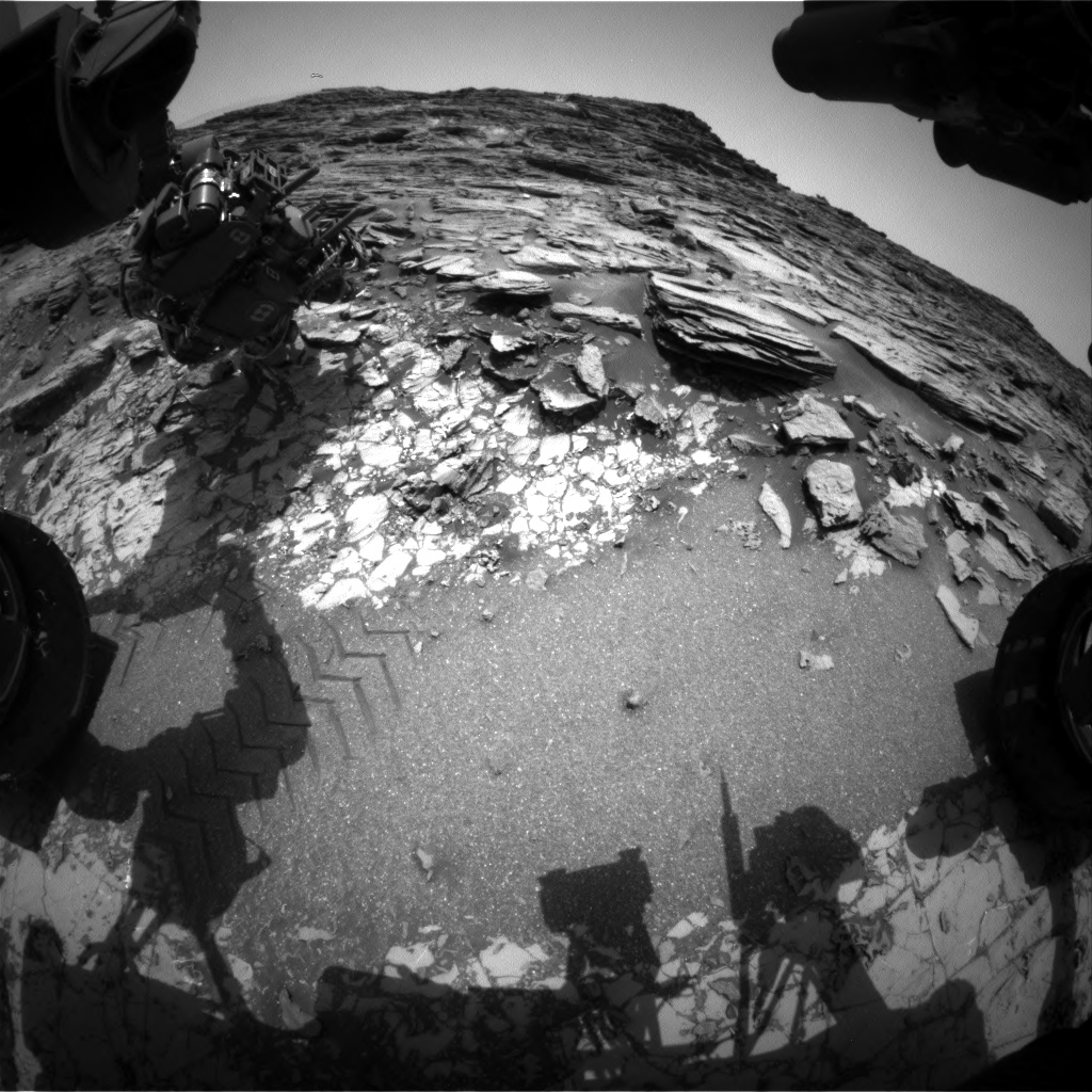 Nasa's Mars rover Curiosity acquired this image using its Front Hazard Avoidance Camera (Front Hazcam) on Sol 999, at drive 1570, site number 48
