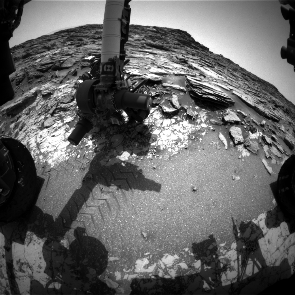 Nasa's Mars rover Curiosity acquired this image using its Front Hazard Avoidance Camera (Front Hazcam) on Sol 1000, at drive 1570, site number 48