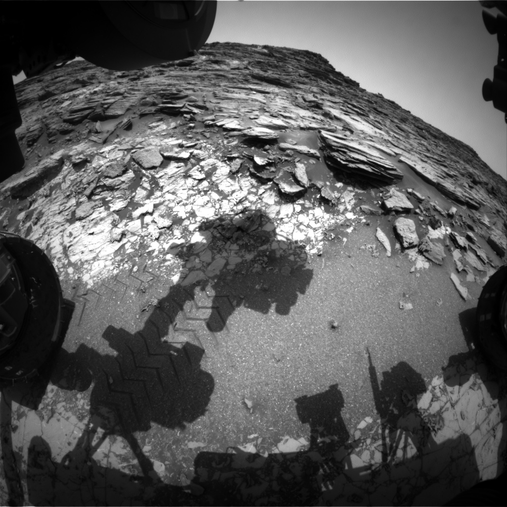 Nasa's Mars rover Curiosity acquired this image using its Front Hazard Avoidance Camera (Front Hazcam) on Sol 1002, at drive 1570, site number 48