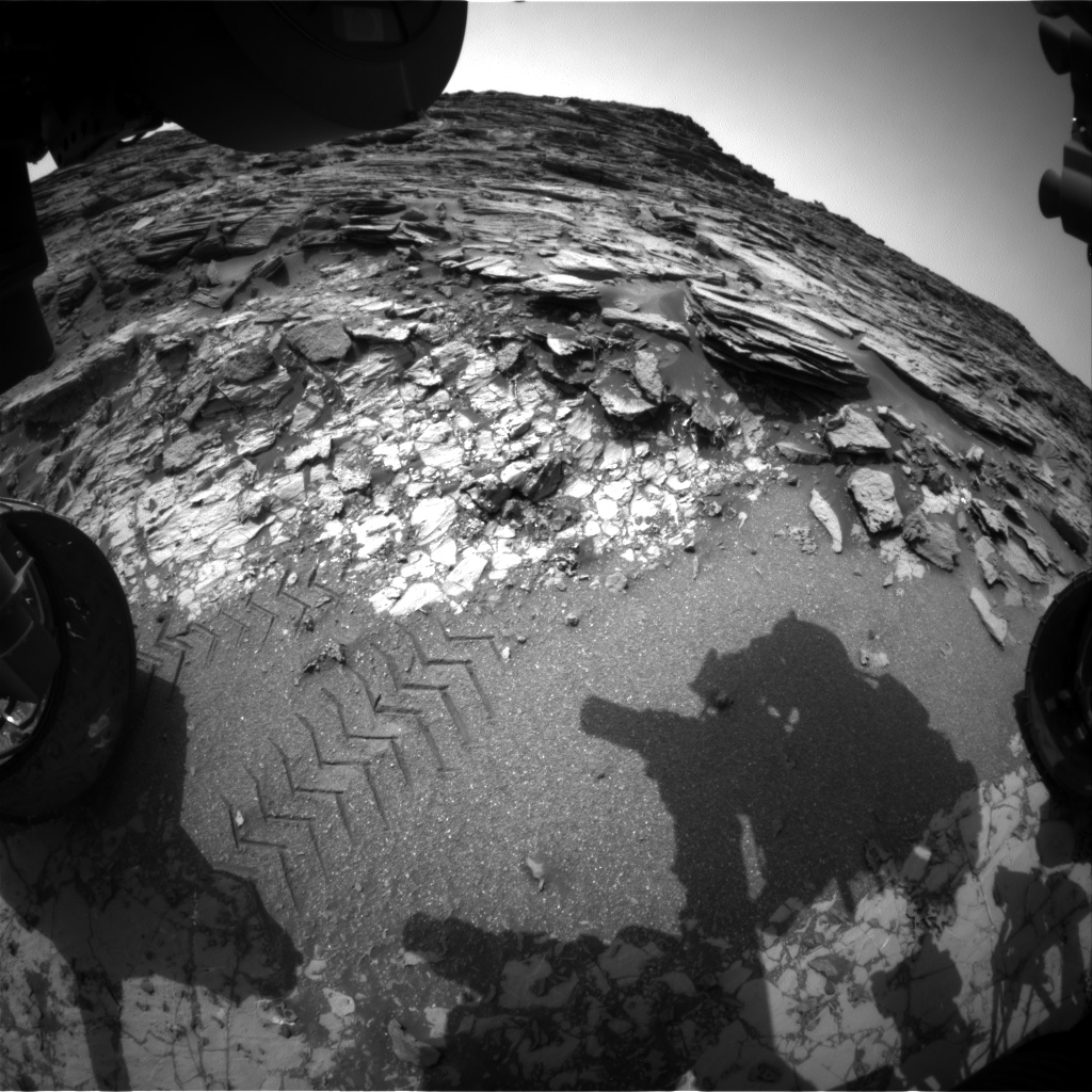 Nasa's Mars rover Curiosity acquired this image using its Front Hazard Avoidance Camera (Front Hazcam) on Sol 1004, at drive 1570, site number 48