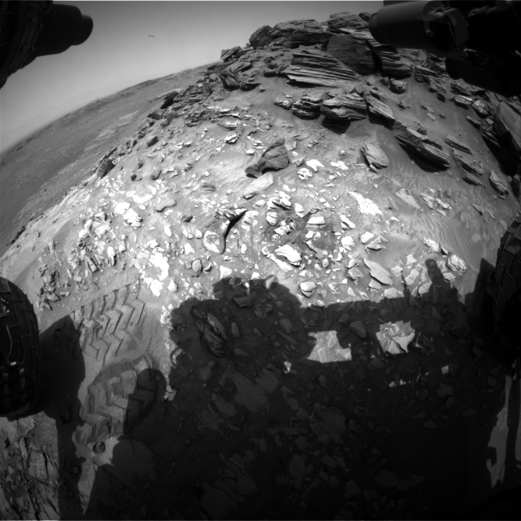 Nasa's Mars rover Curiosity acquired this image using its Front Hazard Avoidance Camera (Front Hazcam) on Sol 1053, at drive 2518, site number 48