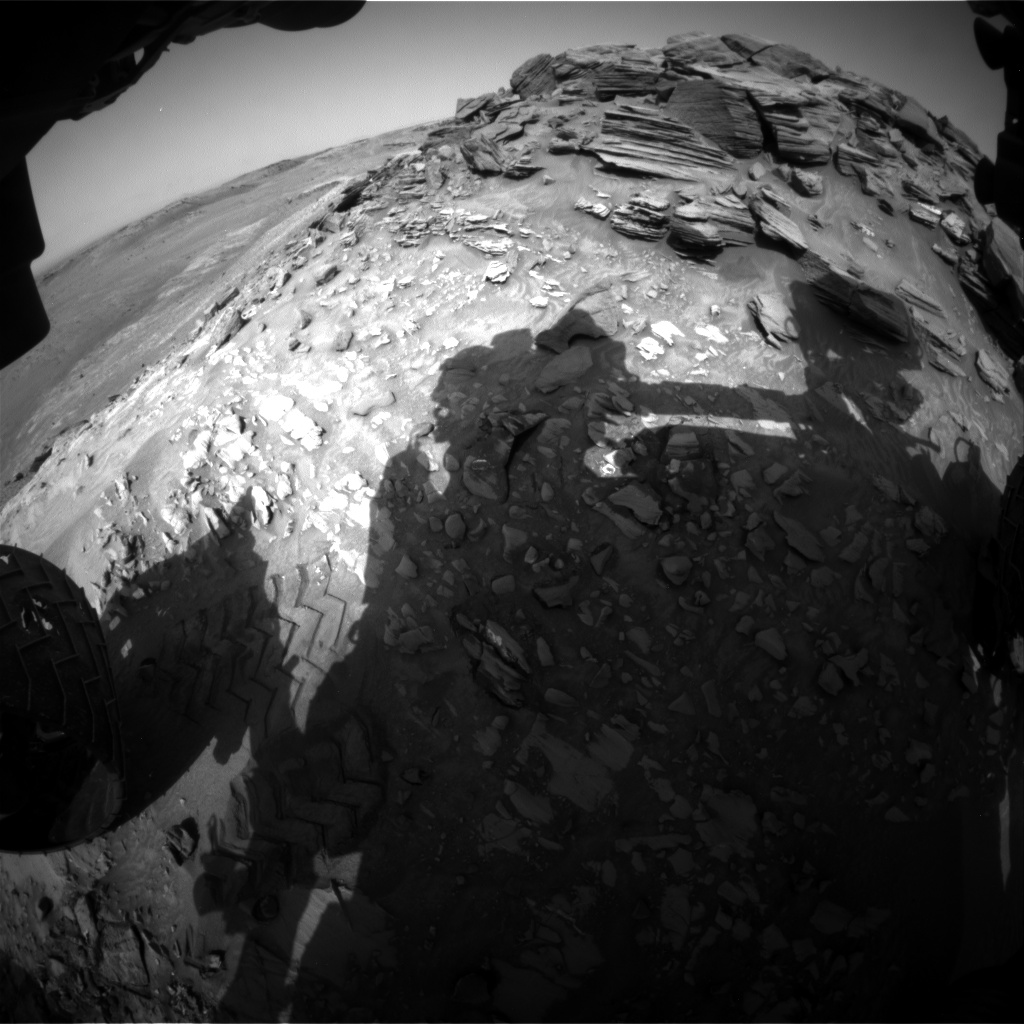 Nasa's Mars rover Curiosity acquired this image using its Front Hazard Avoidance Camera (Front Hazcam) on Sol 1054, at drive 2518, site number 48