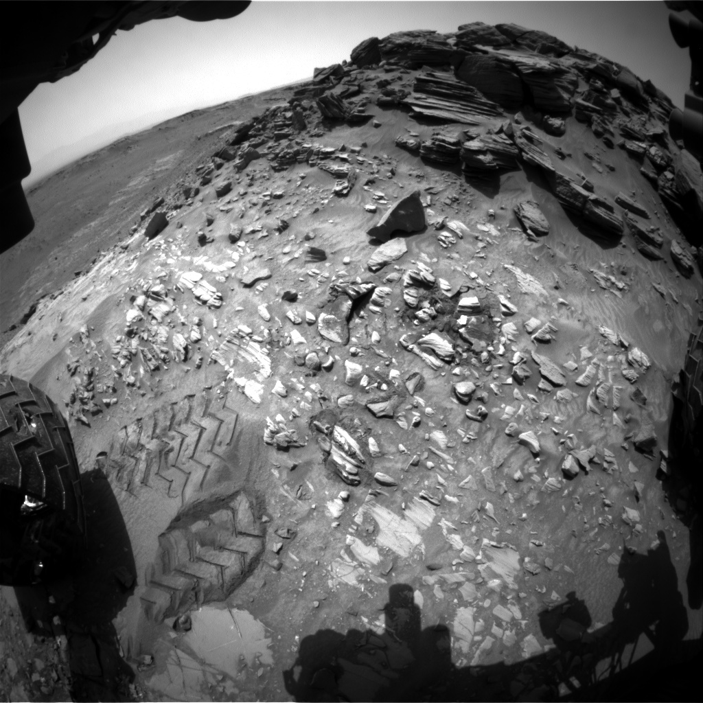 Nasa's Mars rover Curiosity acquired this image using its Front Hazard Avoidance Camera (Front Hazcam) on Sol 1055, at drive 2518, site number 48