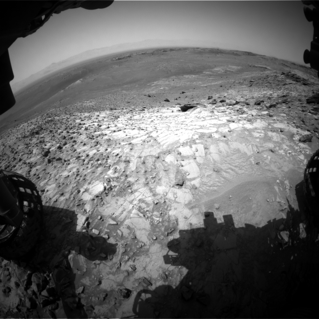 Nasa's Mars rover Curiosity acquired this image using its Front Hazard Avoidance Camera (Front Hazcam) on Sol 1056, at drive 2542, site number 48