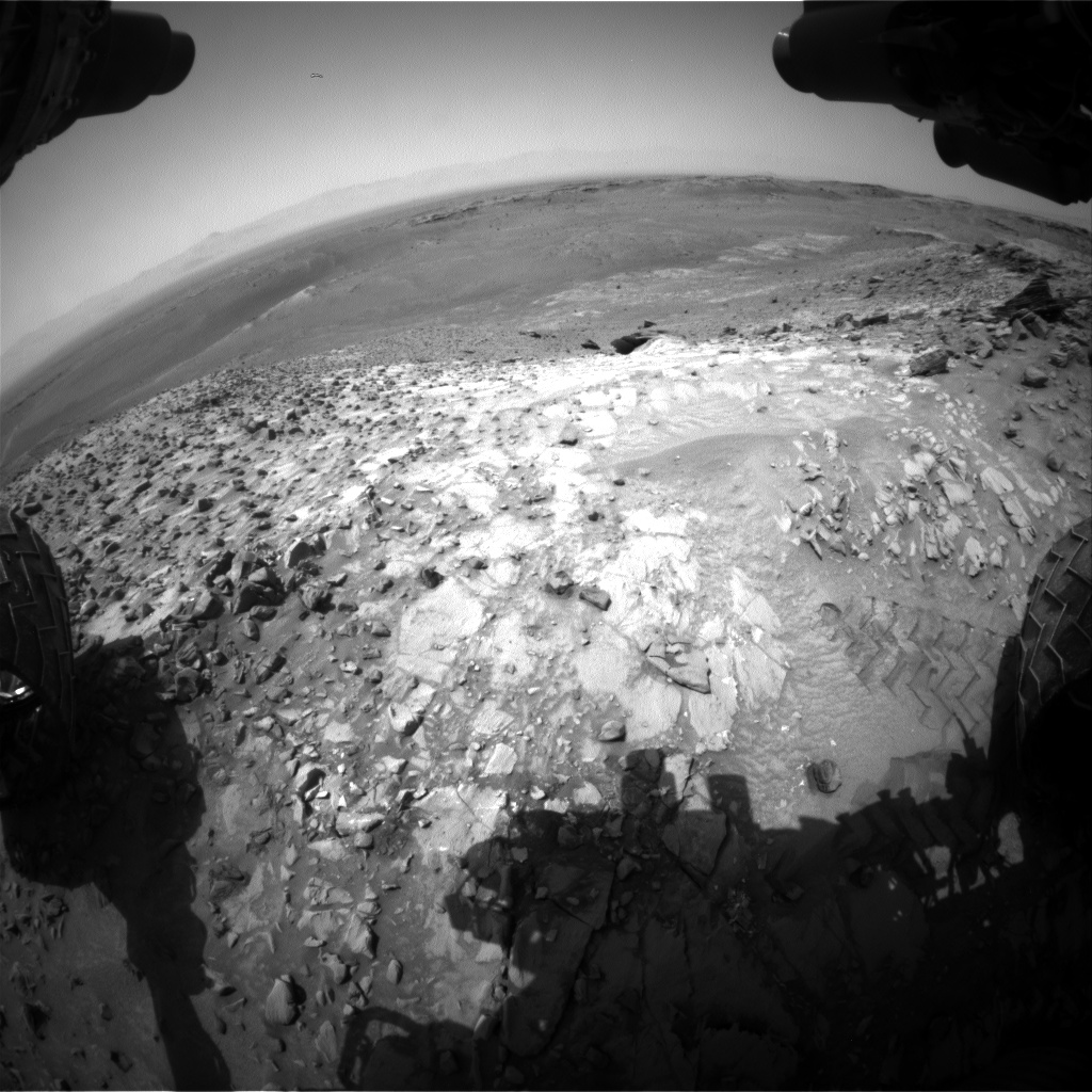 Nasa's Mars rover Curiosity acquired this image using its Front Hazard Avoidance Camera (Front Hazcam) on Sol 1056, at drive 2530, site number 48