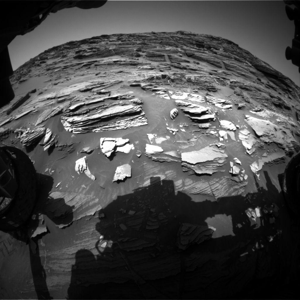 Nasa's Mars rover Curiosity acquired this image using its Front Hazard Avoidance Camera (Front Hazcam) on Sol 1088, at drive 1876, site number 49