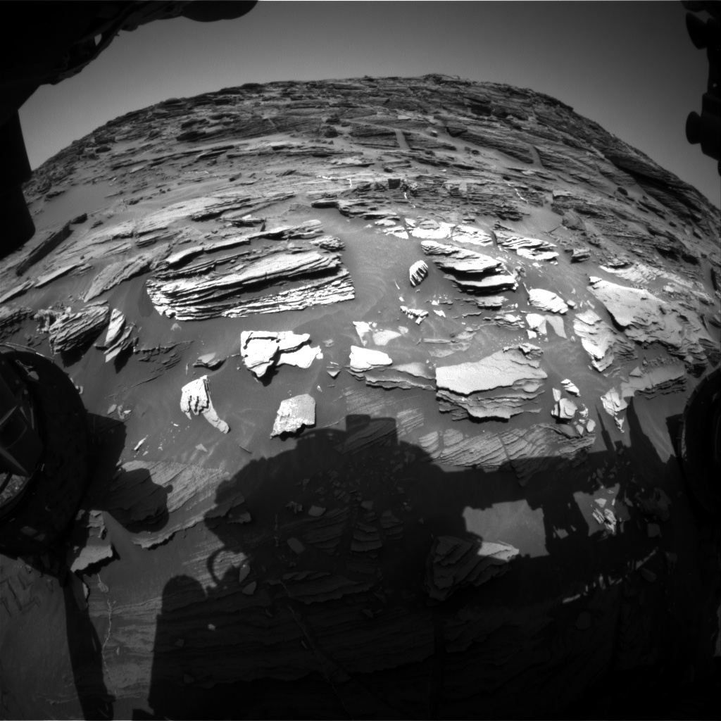 Nasa's Mars rover Curiosity acquired this image using its Front Hazard Avoidance Camera (Front Hazcam) on Sol 1089, at drive 1876, site number 49