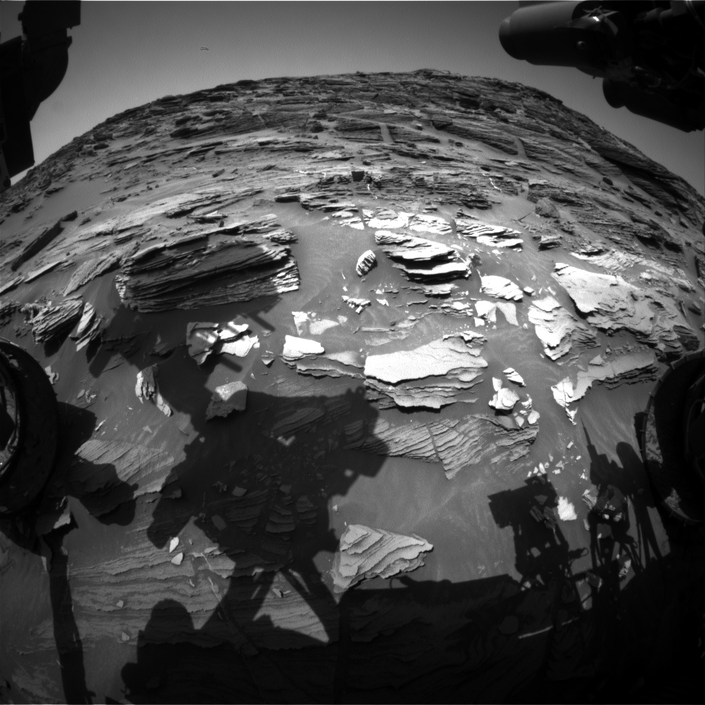 Nasa's Mars rover Curiosity acquired this image using its Front Hazard Avoidance Camera (Front Hazcam) on Sol 1090, at drive 1876, site number 49