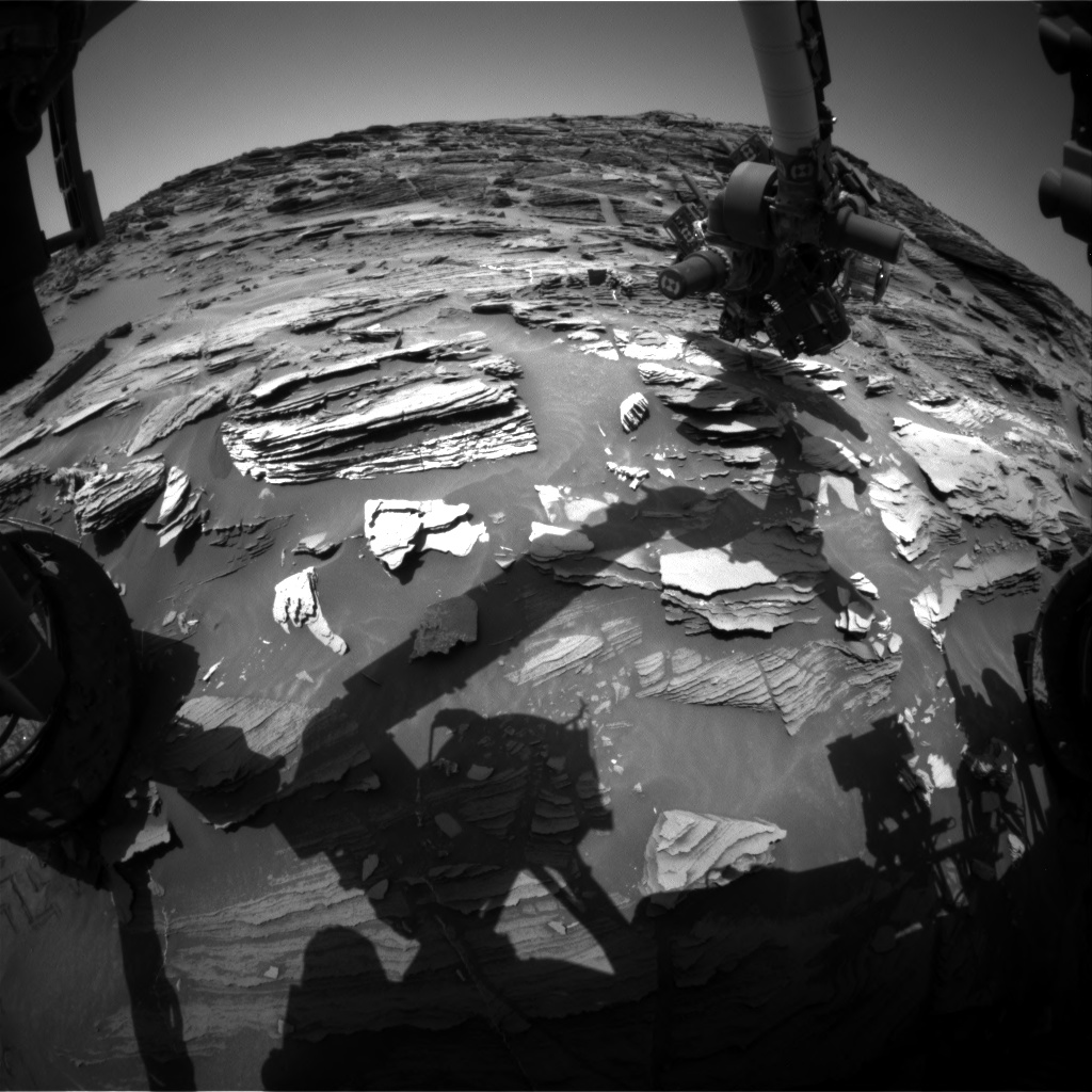 Nasa's Mars rover Curiosity acquired this image using its Front Hazard Avoidance Camera (Front Hazcam) on Sol 1091, at drive 1876, site number 49