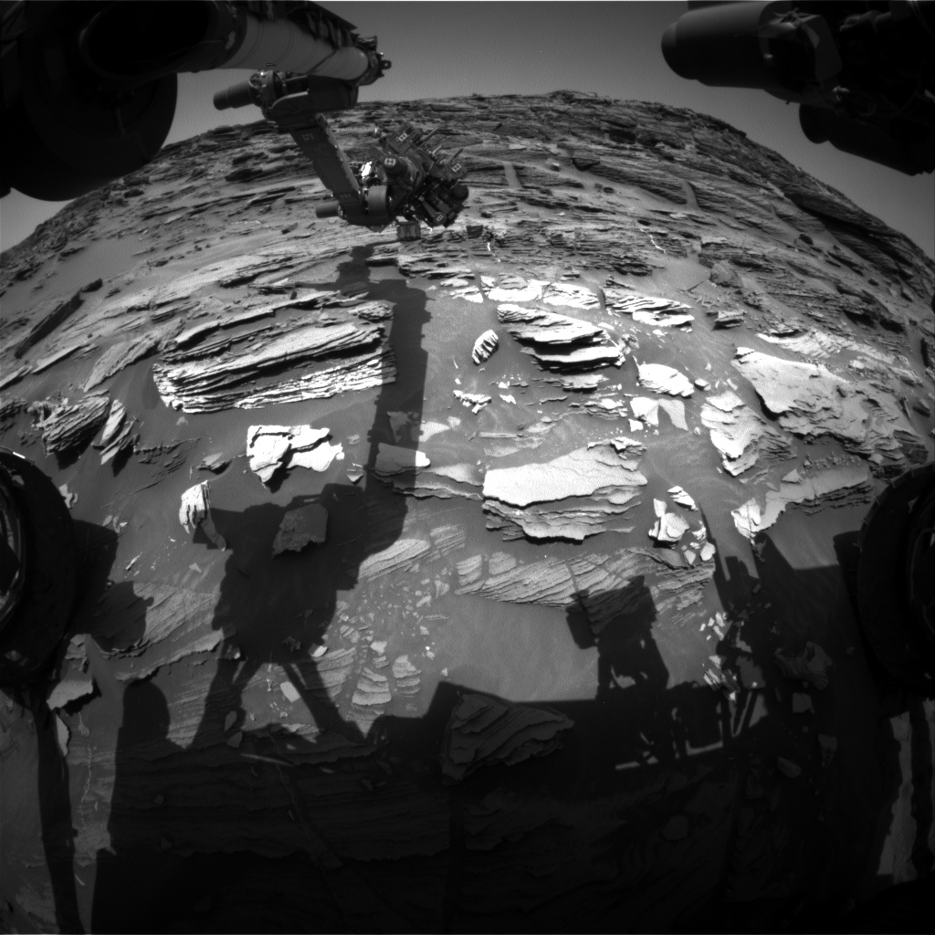 Nasa's Mars rover Curiosity acquired this image using its Front Hazard Avoidance Camera (Front Hazcam) on Sol 1092, at drive 1876, site number 49