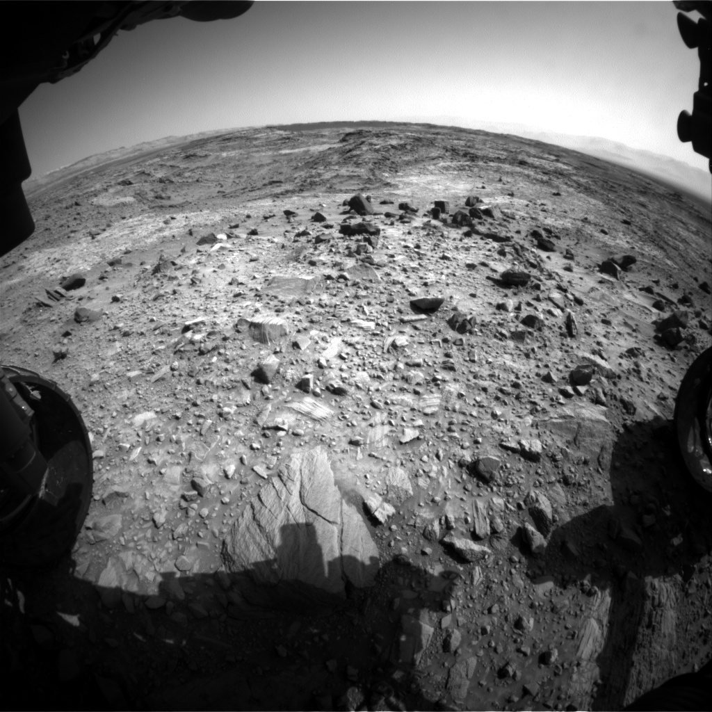 Nasa's Mars rover Curiosity acquired this image using its Front Hazard Avoidance Camera (Front Hazcam) on Sol 1102, at drive 2902, site number 49