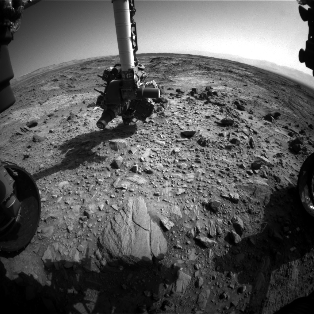 Nasa's Mars rover Curiosity acquired this image using its Front Hazard Avoidance Camera (Front Hazcam) on Sol 1102, at drive 2902, site number 49