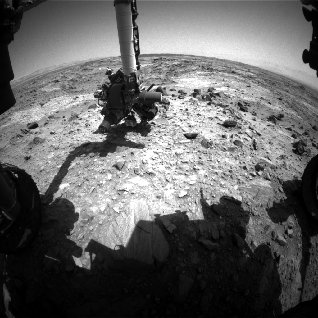 Nasa's Mars rover Curiosity acquired this image using its Front Hazard Avoidance Camera (Front Hazcam) on Sol 1103, at drive 2902, site number 49