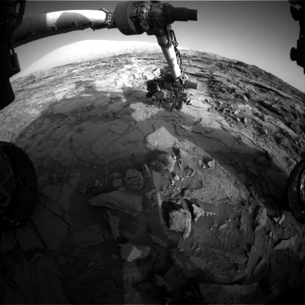 Nasa's Mars rover Curiosity acquired this image using its Front Hazard Avoidance Camera (Front Hazcam) on Sol 1114, at drive 592, site number 50
