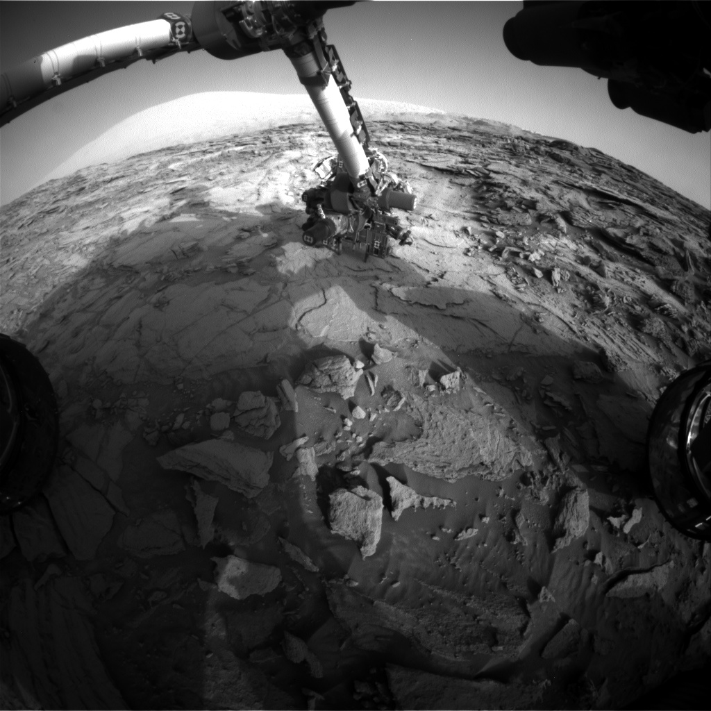 Nasa's Mars rover Curiosity acquired this image using its Front Hazard Avoidance Camera (Front Hazcam) on Sol 1114, at drive 592, site number 50