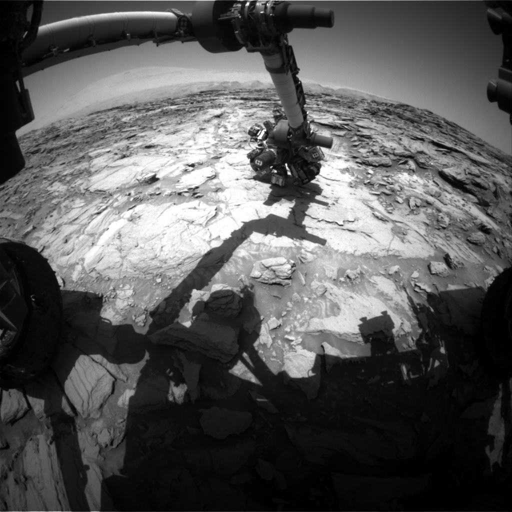 Nasa's Mars rover Curiosity acquired this image using its Front Hazard Avoidance Camera (Front Hazcam) on Sol 1115, at drive 592, site number 50