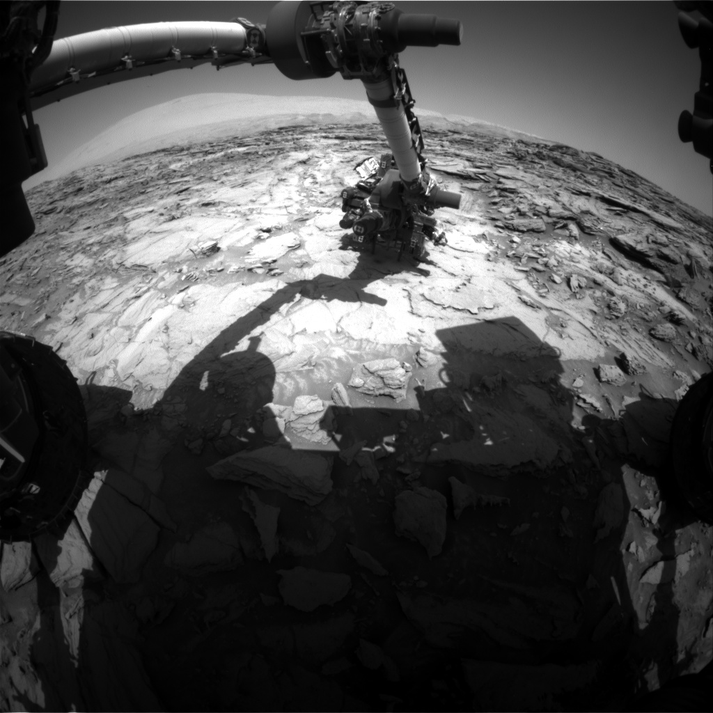 Nasa's Mars rover Curiosity acquired this image using its Front Hazard Avoidance Camera (Front Hazcam) on Sol 1119, at drive 592, site number 50