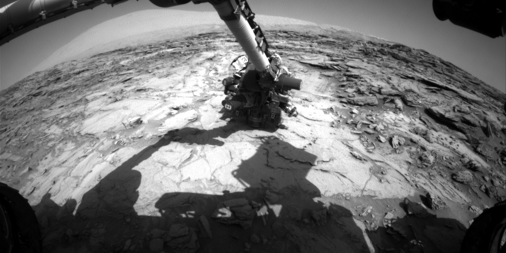 Nasa's Mars rover Curiosity acquired this image using its Front Hazard Avoidance Camera (Front Hazcam) on Sol 1119, at drive 592, site number 50
