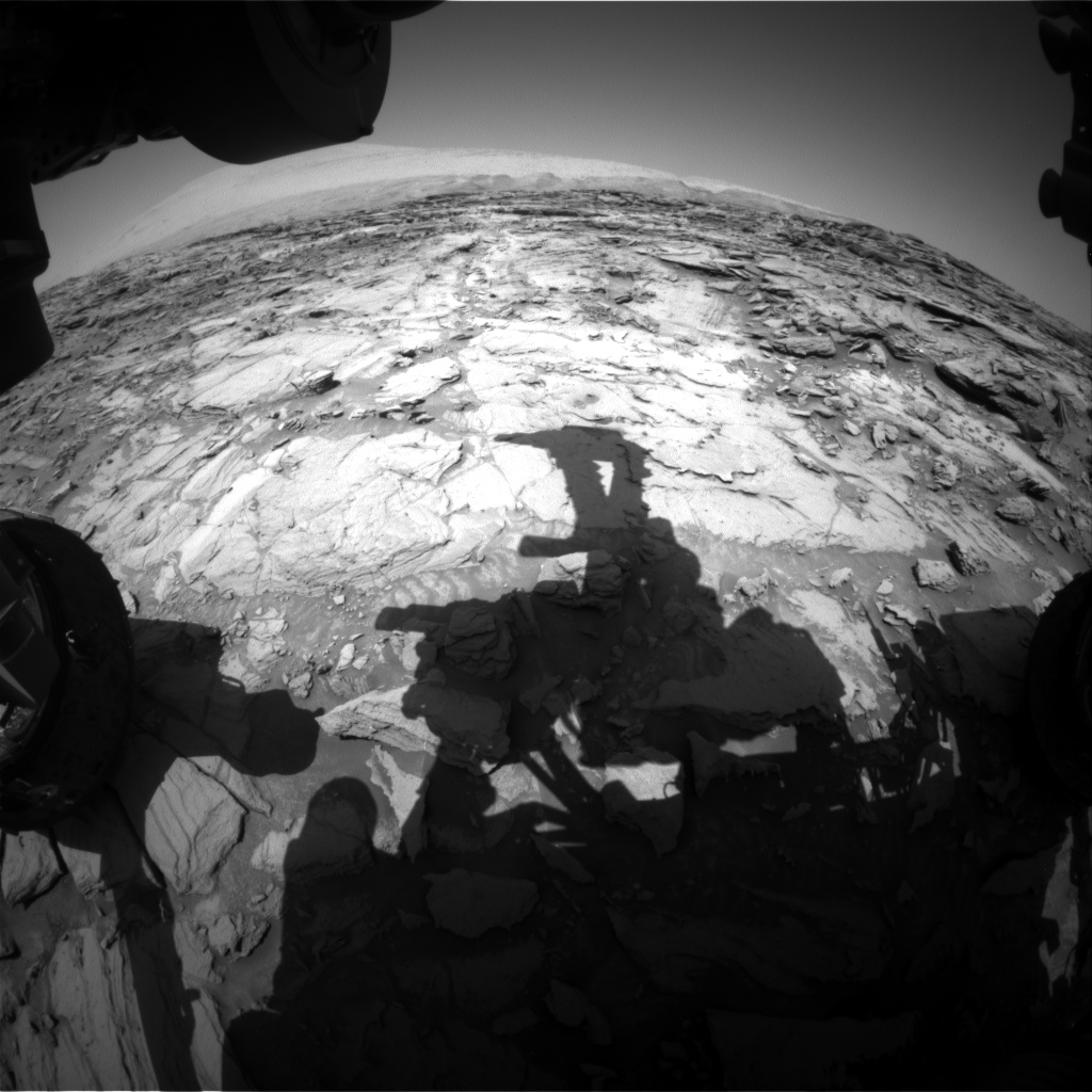Nasa's Mars rover Curiosity acquired this image using its Front Hazard Avoidance Camera (Front Hazcam) on Sol 1123, at drive 592, site number 50