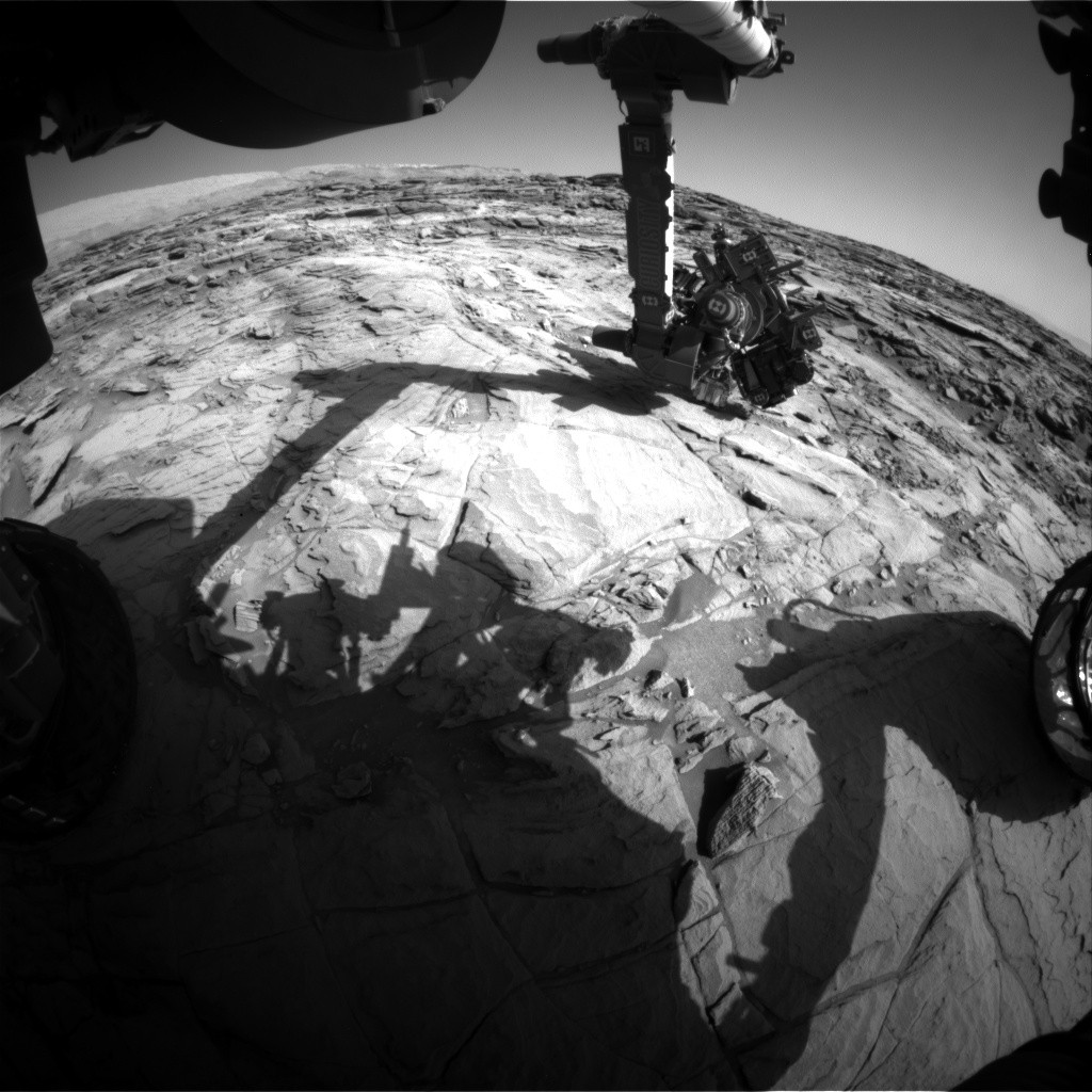 Nasa's Mars rover Curiosity acquired this image using its Front Hazard Avoidance Camera (Front Hazcam) on Sol 1131, at drive 676, site number 50