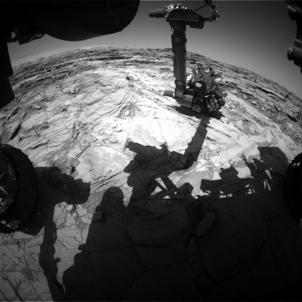 Nasa's Mars rover Curiosity acquired this image using its Front Hazard Avoidance Camera (Front Hazcam) on Sol 1132, at drive 676, site number 50
