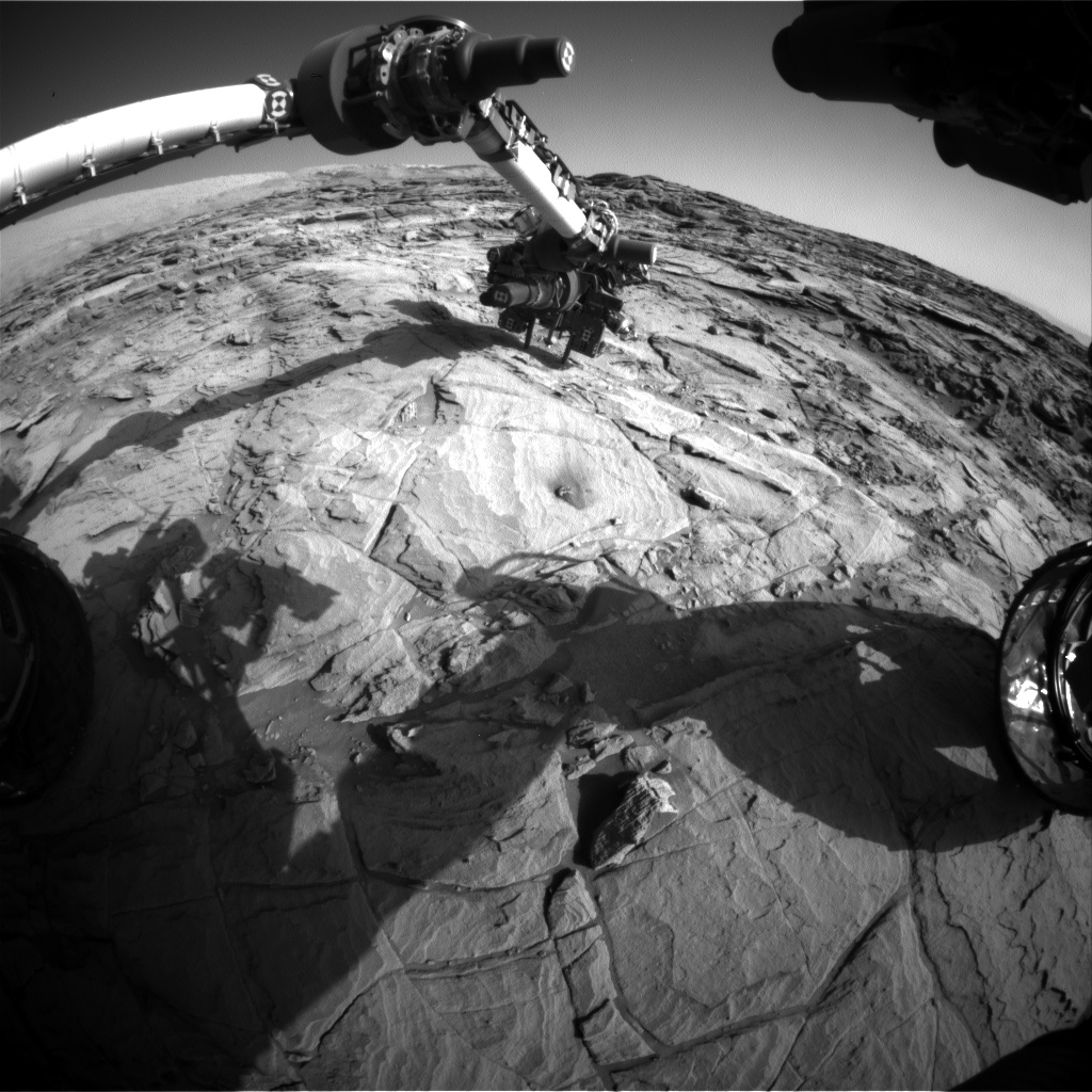 Nasa's Mars rover Curiosity acquired this image using its Front Hazard Avoidance Camera (Front Hazcam) on Sol 1134, at drive 676, site number 50