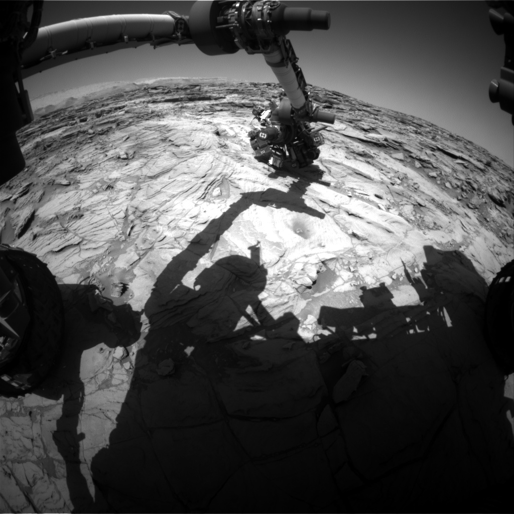 Nasa's Mars rover Curiosity acquired this image using its Front Hazard Avoidance Camera (Front Hazcam) on Sol 1136, at drive 676, site number 50