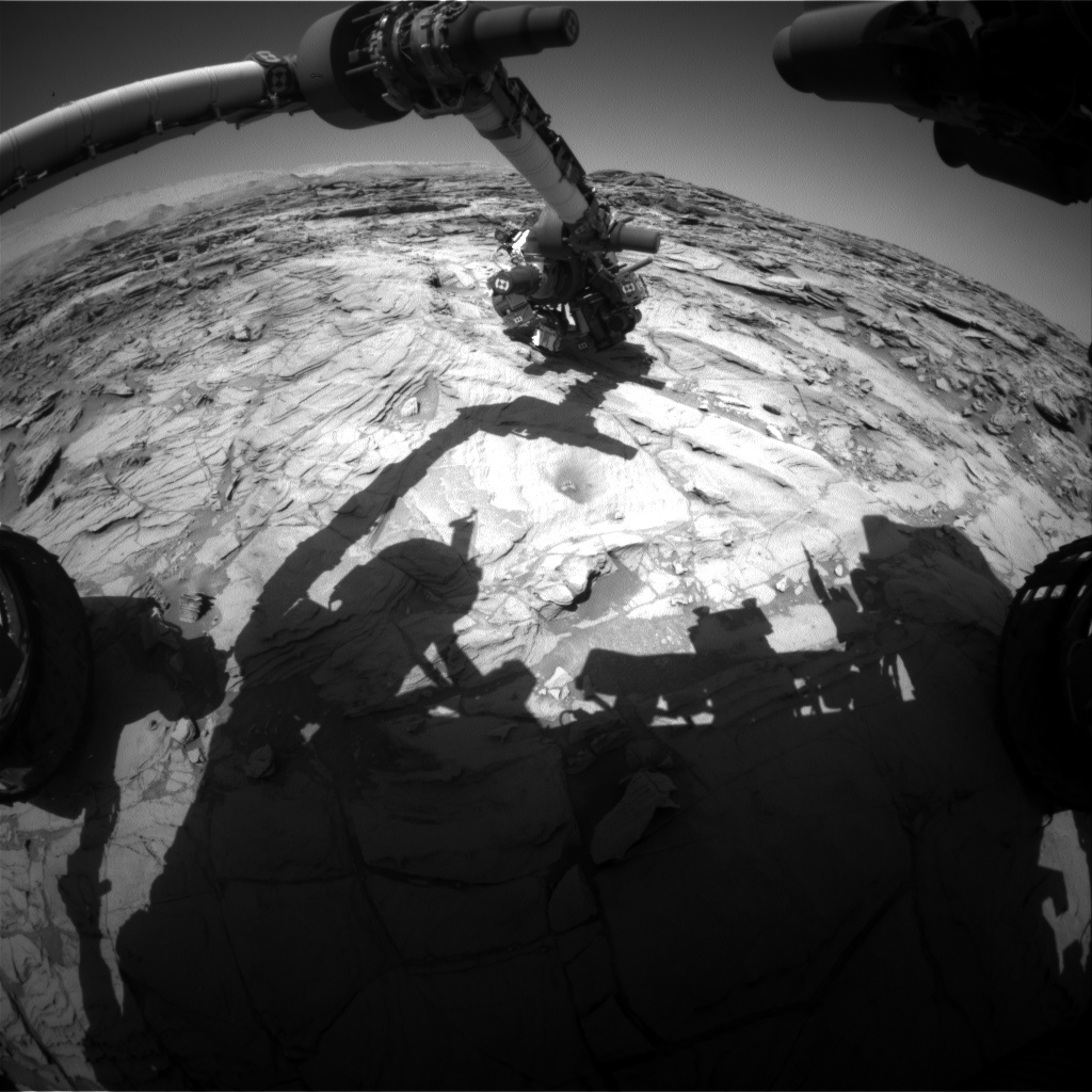 Nasa's Mars rover Curiosity acquired this image using its Front Hazard Avoidance Camera (Front Hazcam) on Sol 1136, at drive 676, site number 50