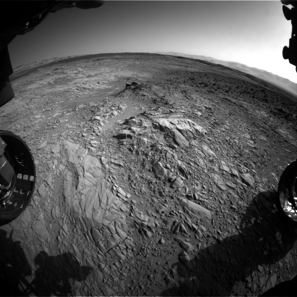 Nasa's Mars rover Curiosity acquired this image using its Front Hazard Avoidance Camera (Front Hazcam) on Sol 1158, at drive 2438, site number 50